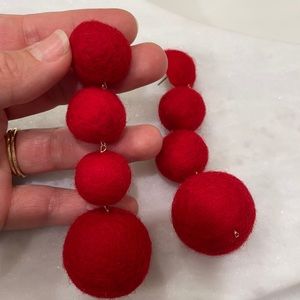 Neely Phelan pom pom earrings, red